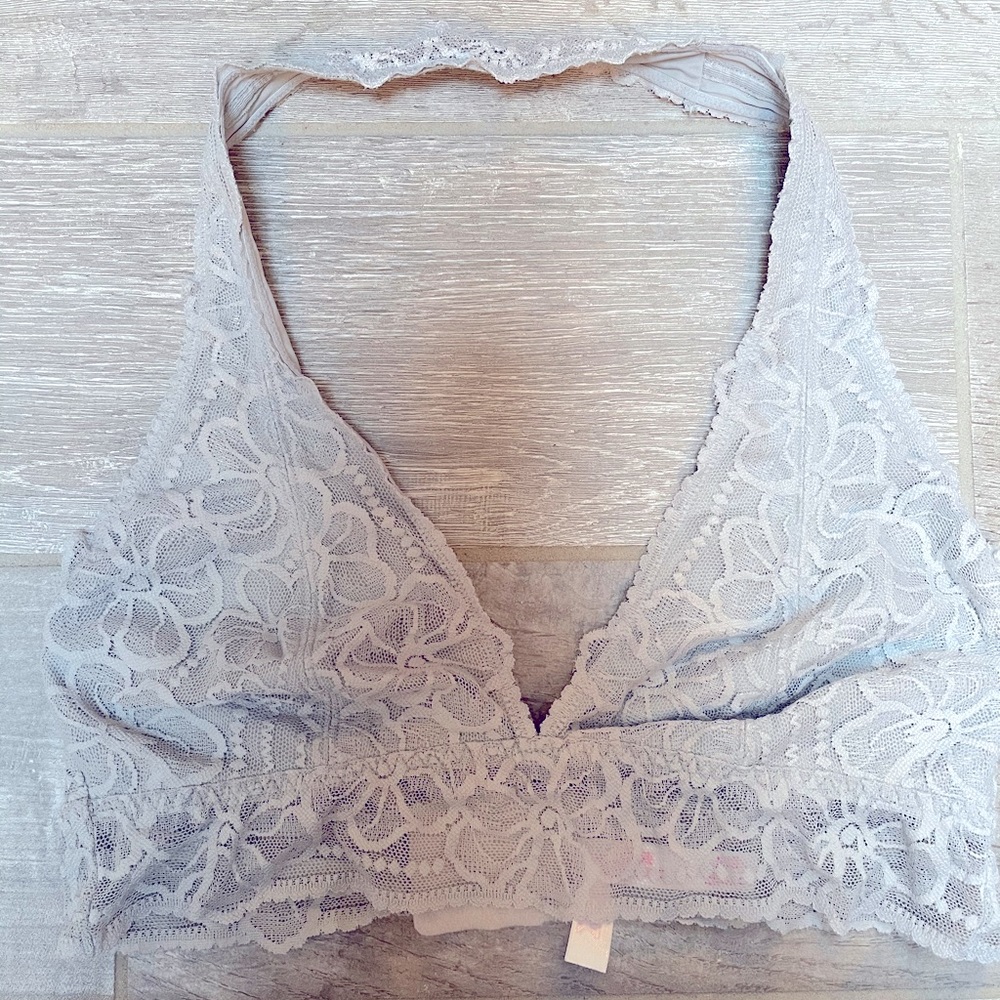 PINK Lace halter bralette